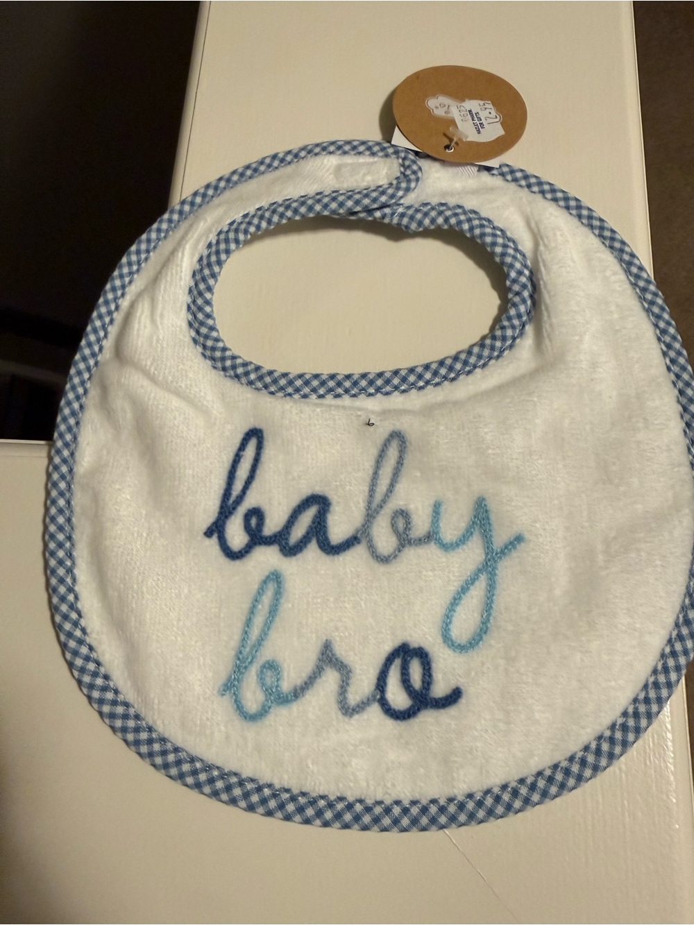 Baby Bro - White Bib by MudPie - NWT